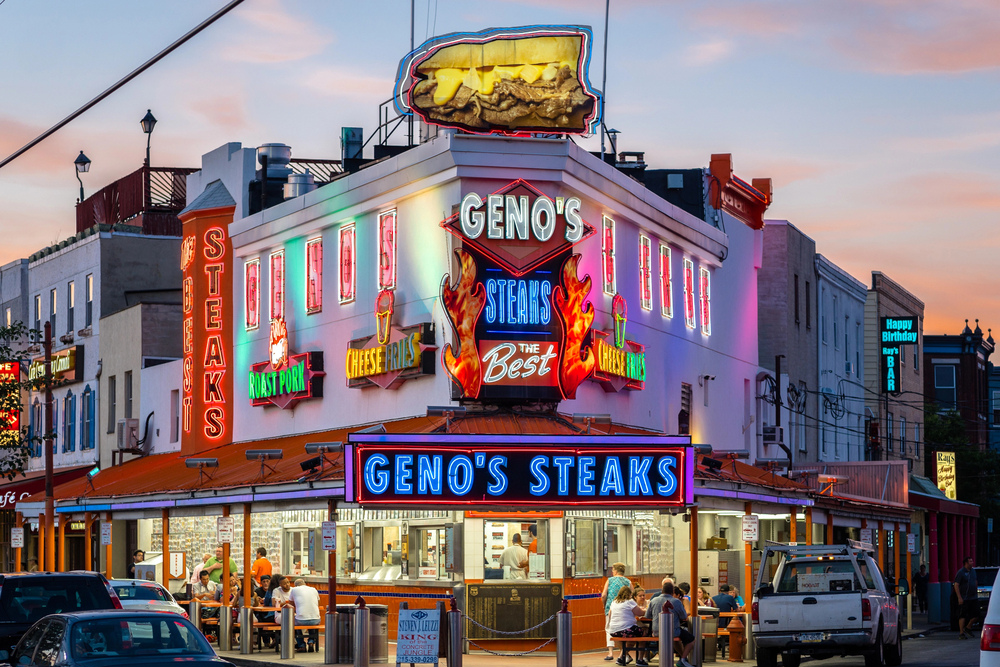 Geno's Steaks Signage - PHILADELPHIA, PA