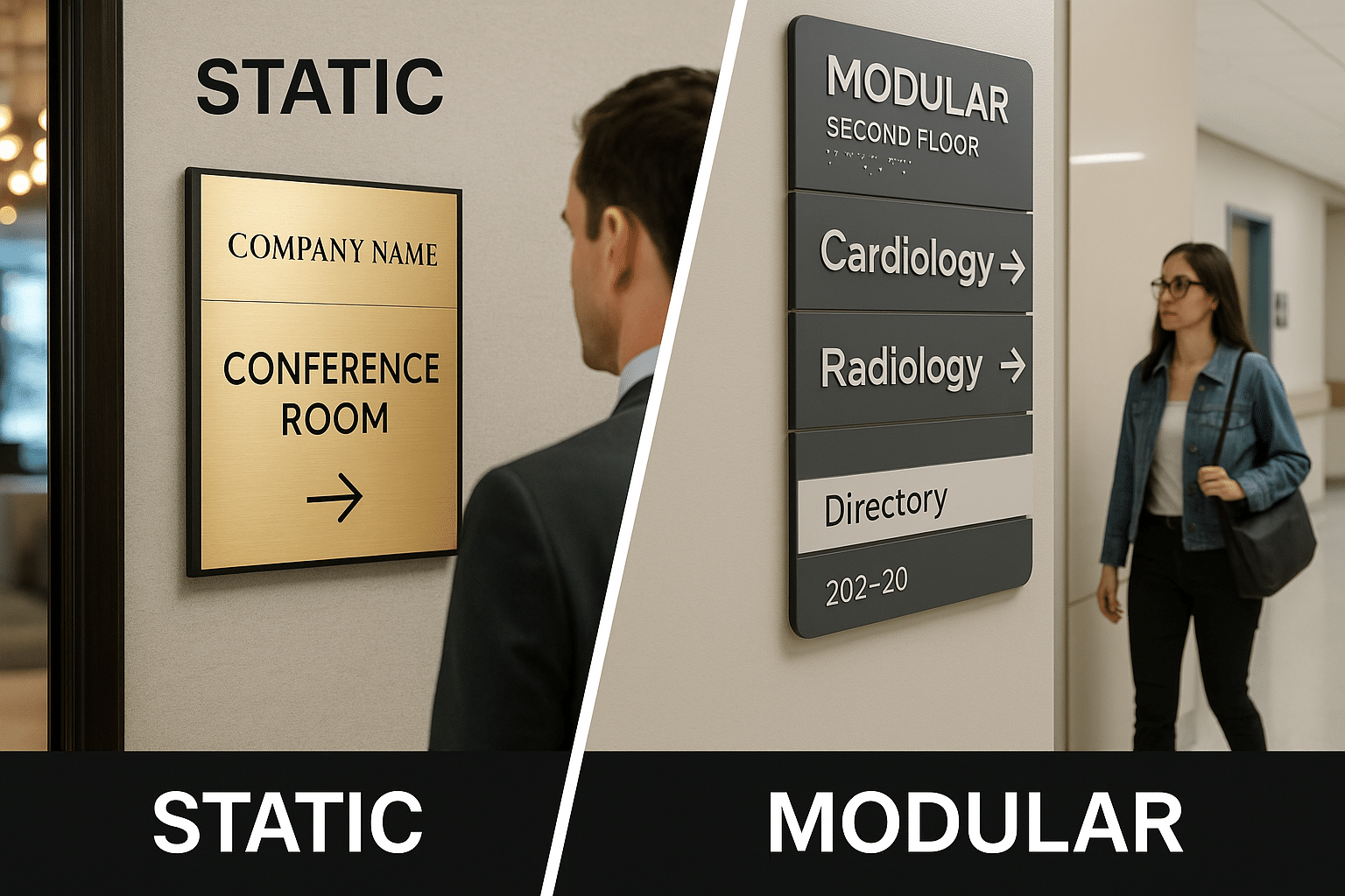 What’s the Difference Between Static and Modular Wayfinding Systems?